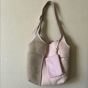 UGG Blush and Beige Suede Shoulder Bag